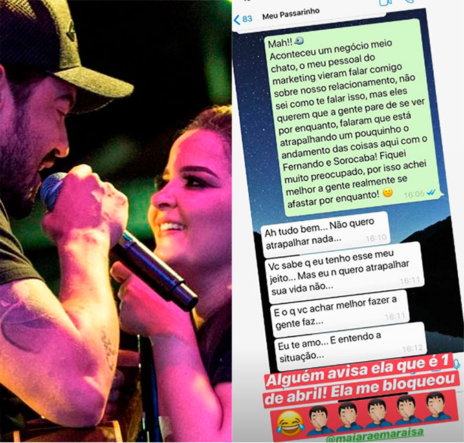 Fernando brinca com Maiara e acaba bloqueado em aplicativo de mensagens, entenda!