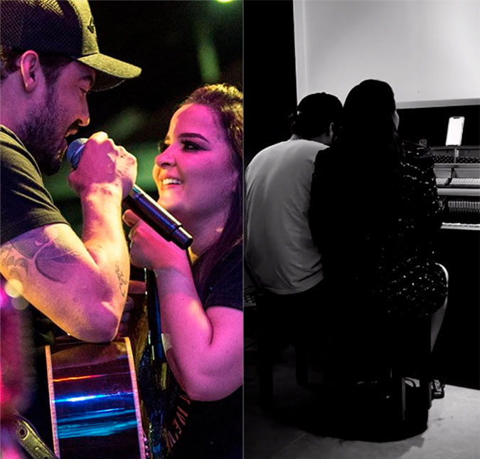 Fernando Zor posta vídeo tocando piado e cantando ao lado da namorada, Maiara