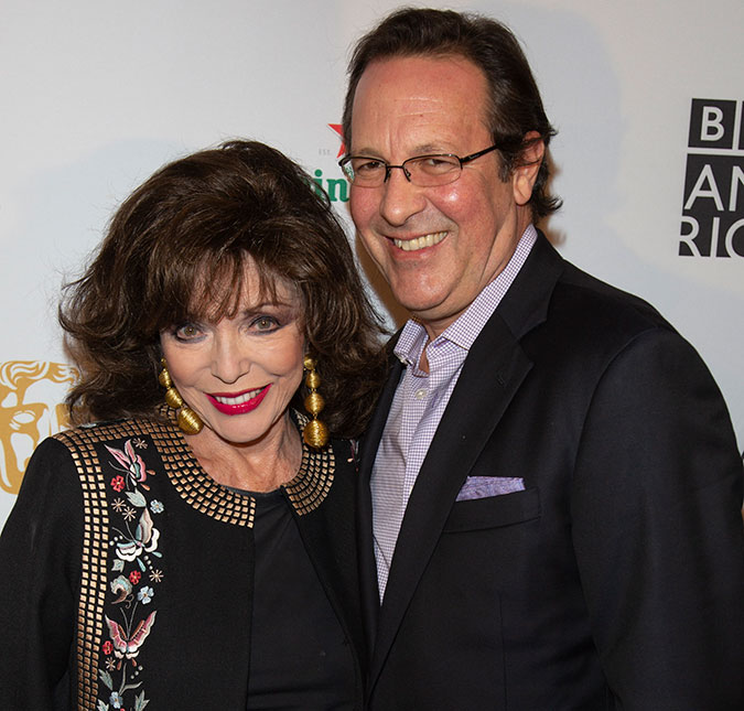 Casa de Joan Collins pega fogo e atriz revela que o marido, Percy