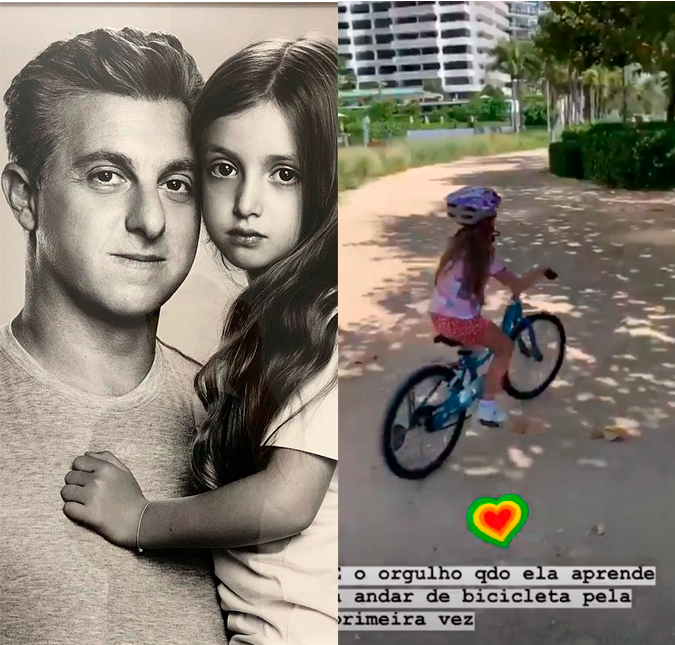 Luciano Huck grava Eva andando de bicicleta pela primeira vez: <I>- Orgulho</i>