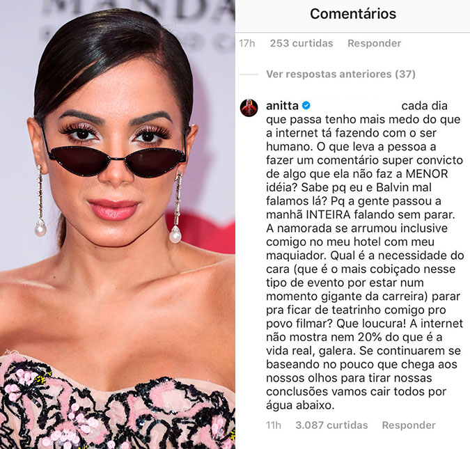 Anitta explica vídeo onde J Balvin <I>a deixa no vácuo</I>: <I>Qual é a necessidade do cara parar pra ficar de teatrinho comigo?</I>