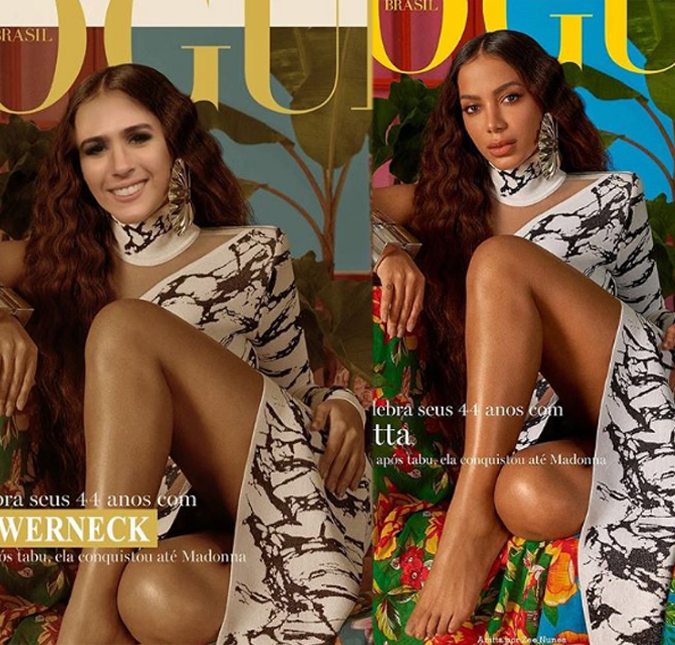 Tatá Werneck publica montagem e se coloca no lugar de Anitta na capa da <i>Vogue</i>
