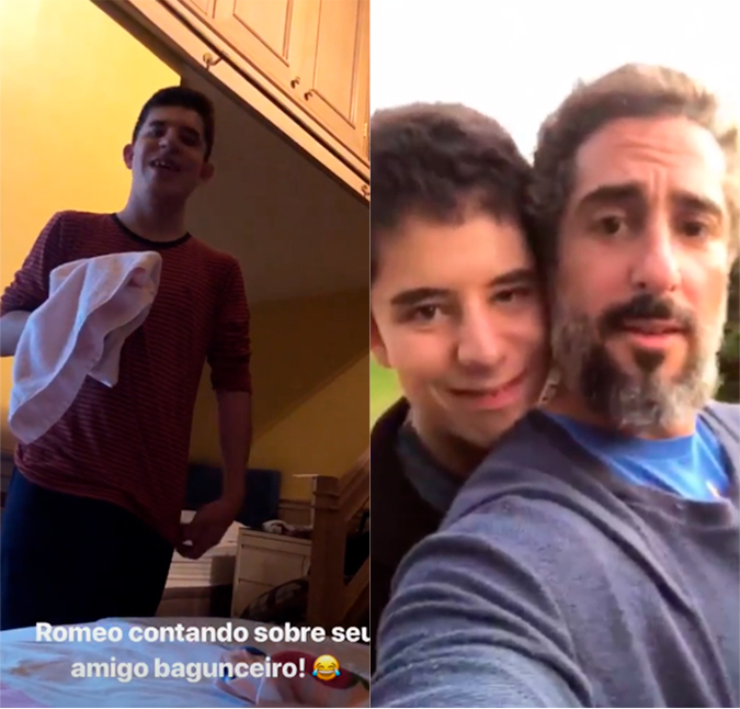 Marcos Mion compartilha vídeo de Romeo falando sobre bagunça na aula: <I> - Eu presto atenção</i>