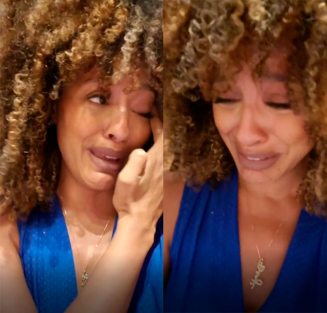 Sheron Menezzes aparece chorando após cachorro ter destruído presente de Dia das Mães: <I>- Arrasada</I>