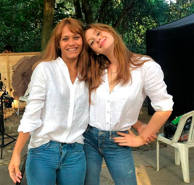 Dublê de Marina Ruy Barbosa posta clique de bastidores com a atriz e José Loreto