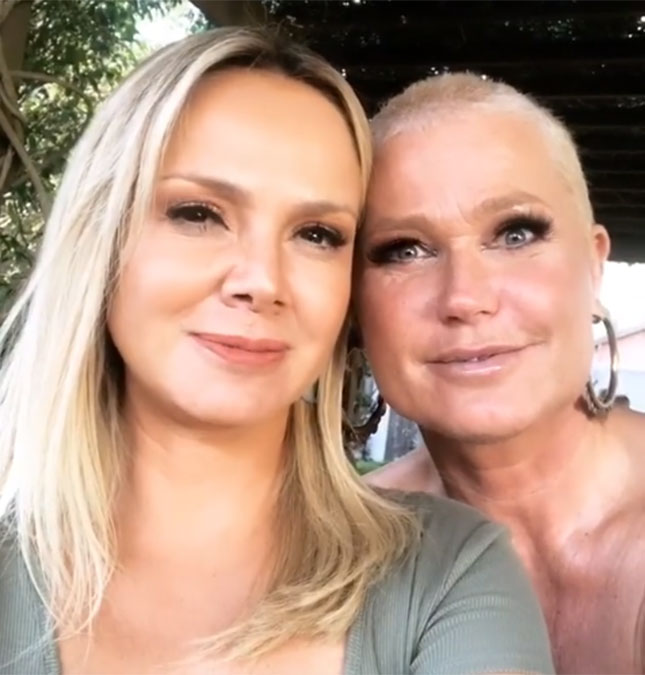 Xuxa Meneghel grava programa de Eliana e brinca: - <i>A gente se odeia</i>