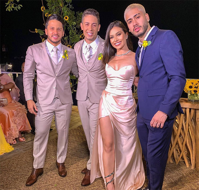 Kevinho e Flávia Pavanelli deixam casamento de Carlinhos Maia de jatinho e amigo entrega: <i>Tá na cara que se amam</i>