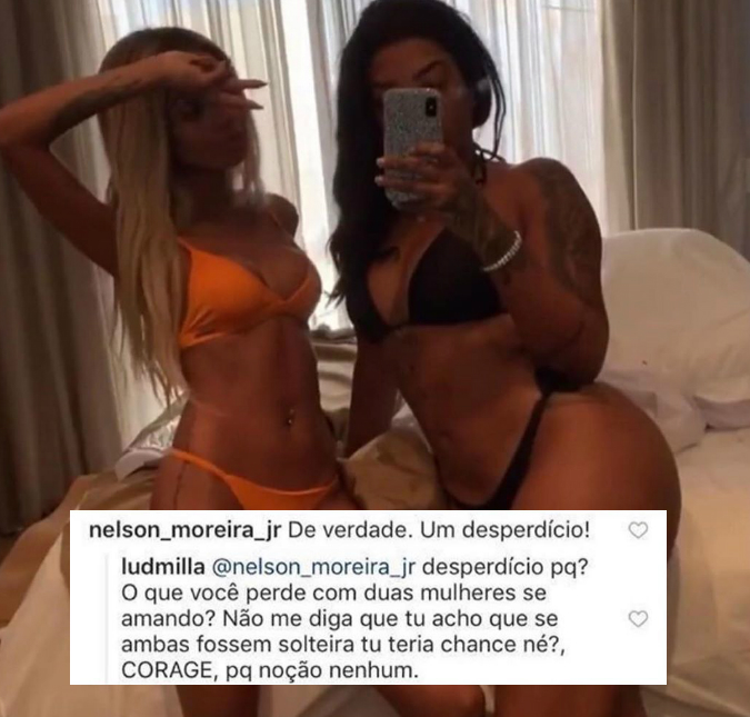 Ludmilla compartilha foto de biquíni ao lado da namorada e rebate crítica de seguidor