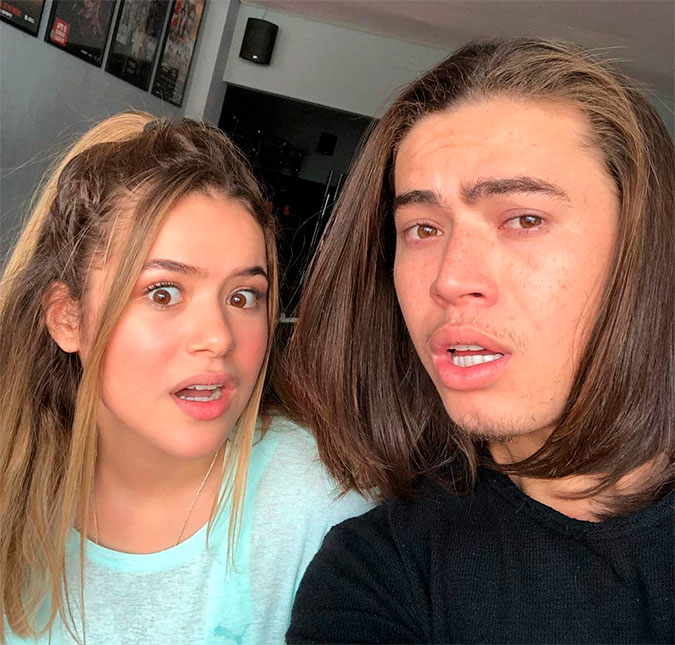 Whindersson Nunes posa com Maisa Silva e brinca: <I>Sou o que tá com cabelo solto de prancha</I>
