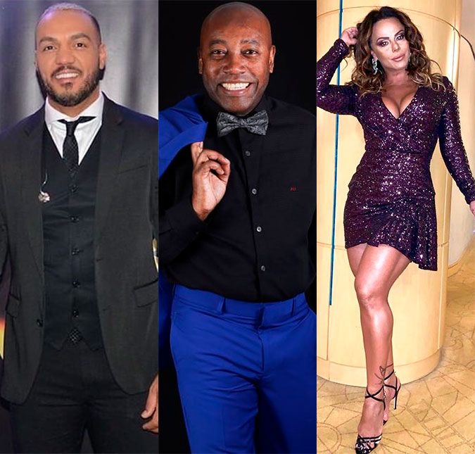 Nando Cunha posta foto com Belo e Viviane Araújo, causa alvoroço na <I>web</I> e explica: <I>Dois amigos antigos</I>