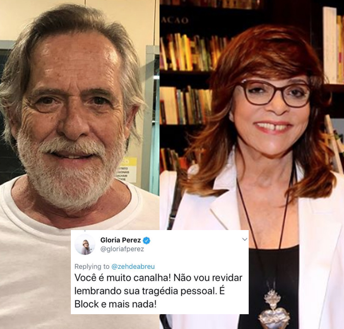 Gloria Perez briga no <i>Twitter</i> com José de Abreu e diz: <i>Você é muito canalha!</i>
