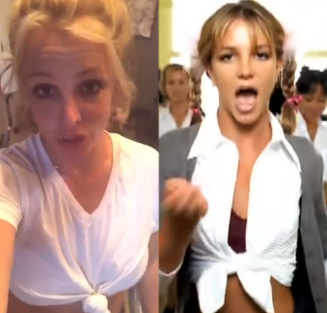 Britney Spears aparece com <I>look</i> de um dos seus sucessos, veja!