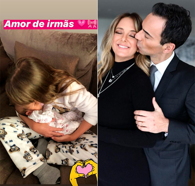 Ticiane Pinheiro posta foto de Rafa Justus com Manuella e fala de César Tralli como pai: <i>Bem babão</i>
