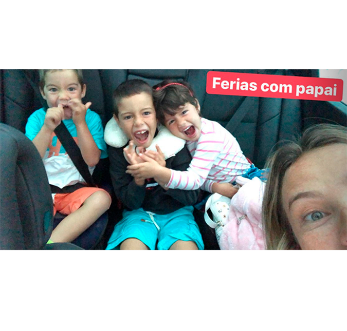 Luana Piovani se despede antes de filhos viajarem com Pedro Scooby e fala sobre o ex: <i>Pai dos meus filhos e só</i>