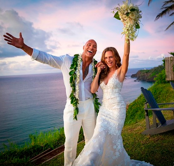 Saiba tudo sobre o vestido de mais de 50 mil reais que Lauren Hashian usou em casamento com Dwayne <I>The Rock</i> Johnson