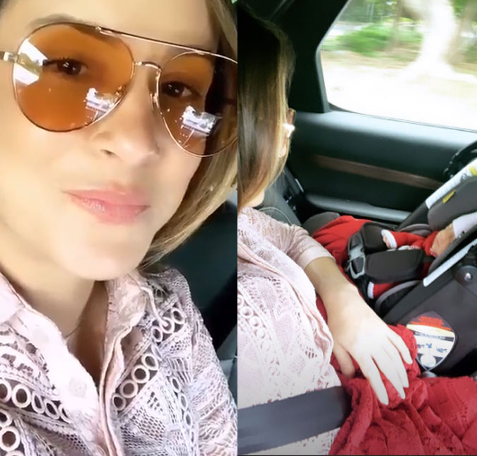 Claudia Leitte e filha deixam maternidade nos Estados Unidos, assista!