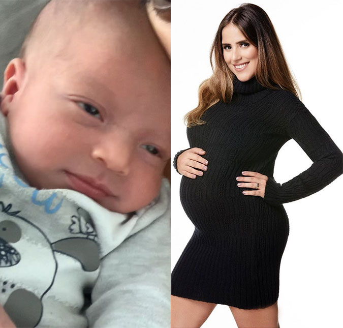 Em vídeo fofo, Camilla Camargo exibe o rostinho do filho, Joaquim, pela primeira vez: <I>Ser sua mãe foi o maior presente que Deus me deu</I>