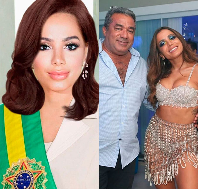 Anitta dá bronca no pai após aparecer em <i>post</i> como presidente do Brasil