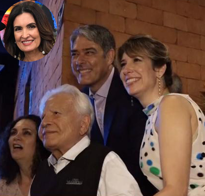 Esposa de William Bonner aparece no telão durante o programa da Fátima Bernardes