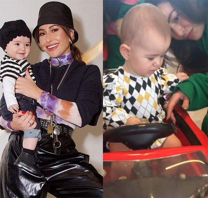 Aos nove meses de idade, Zoe, filha de Sabrina Sato, ganha carro de presente, entenda!