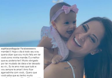Arthur Aguiar faz texto como se fosse Sophia, sua filha com Mayra Cardi, e trecho chama a atenção: <I>Muito obrigado por ter mudado de ideia e ter deixado eu vir</I>