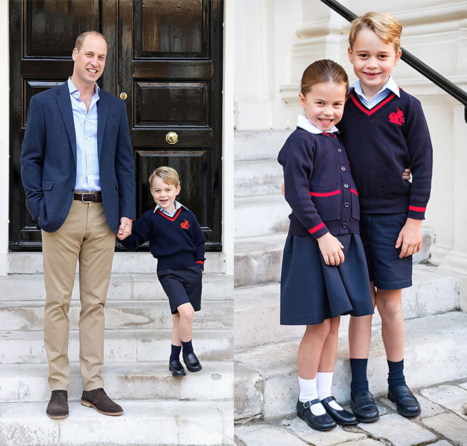 Compare os retratos do primeiro dia de aula da princesa Charlotte e do príncipe George!