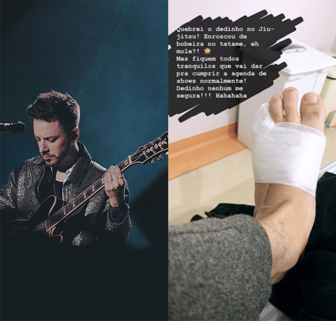 Junior Lima quebra o dedo do pé durante treino, mas garante: <i>Vai dar para cumprir a agenda de shows normalmente!</i>