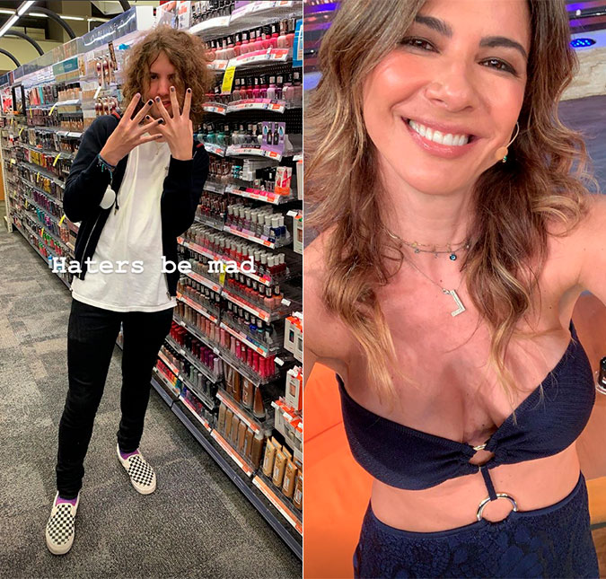 Lucas Jagger provoca <i>haters</i> com unhas coloridas e Luciana Gimenez ousa em vestido: <i>Será que não cai?</i>