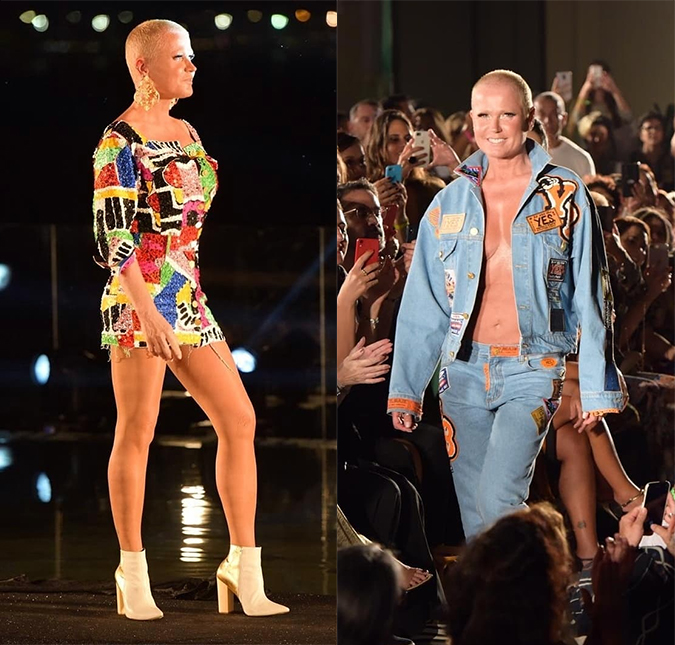 Xuxa Meneghel volta à passarela exibindo o corpão e relembra apoio da mãe em fotos sensuais: <i>-Eu usava a roupa quatro dedos abaixo da pepeca</i>