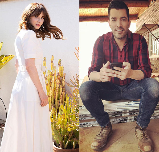 Oito dias após anunciar o divórcio, Zooey Deschanel aparece de mãos dadas com Jonathan Scott, um dos <I>Irmãos à Obra</I>