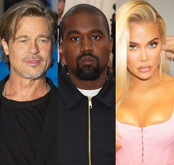 Kanye West estaria tentando juntar Khloé Kardashian e Brad Pitt, diz jornal!