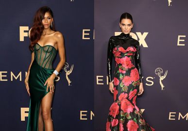 Zendaya com um vestido de fenda lateral e Kendall Jenner de látex. Veja as dez celebridades mais bem vestidas do <i>Emmy</i> 2019!