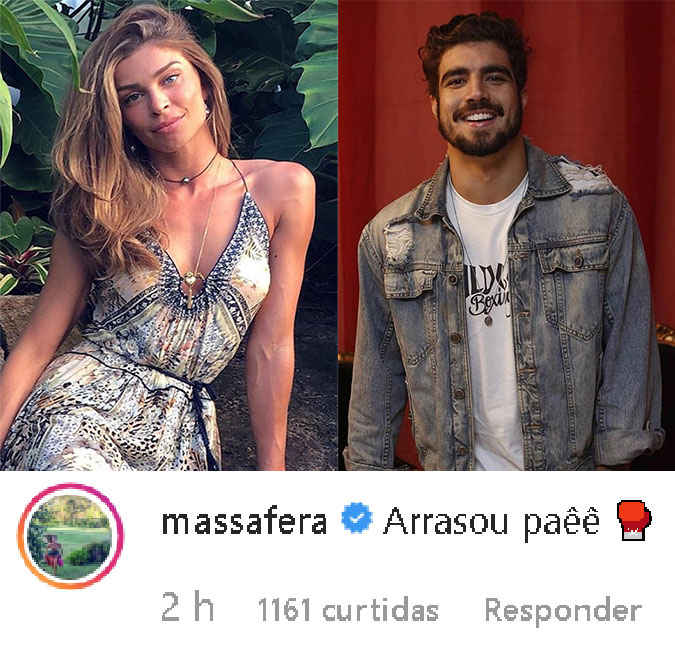 Em meio a rumores de <I>affair</I>, Grazi Massafera elogia foto de Caio Castro!