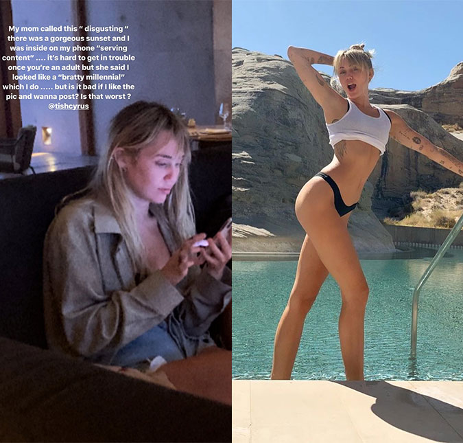 Mãe de Miley Cyrus chama a cantora de <I>malcriada</I> por não sair do celular