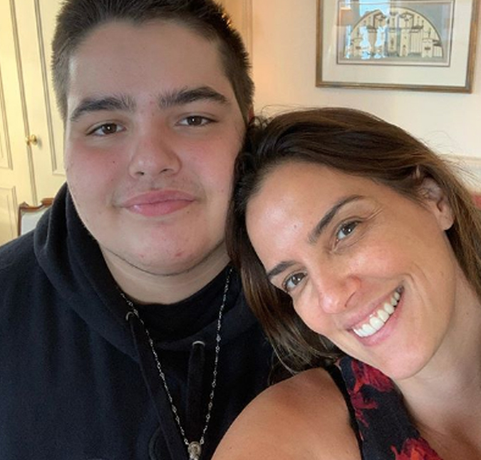 Luciana Cardoso posta foto ao lado do filho e fãs brincam com a semelhança dele com o pai, Fausto Silva