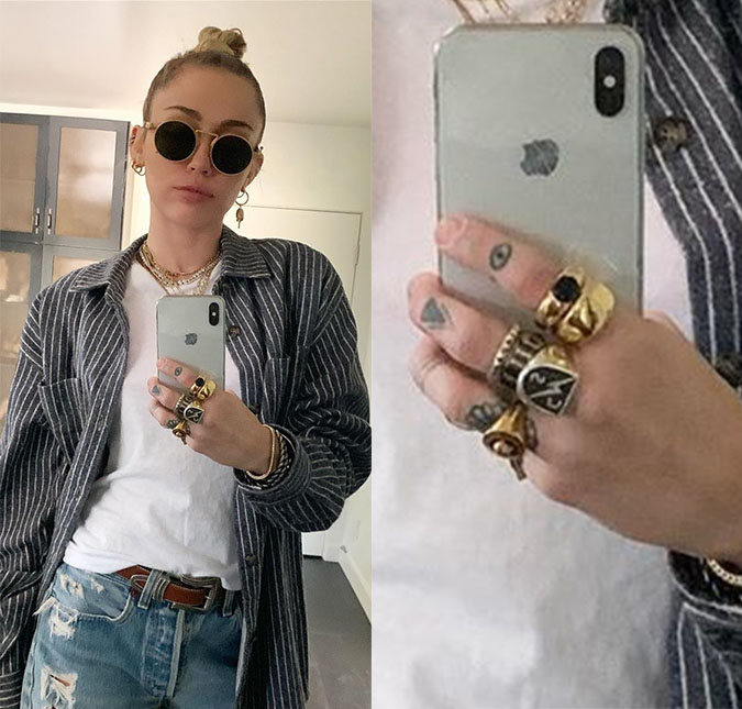 Relacionamento sério? Miley Cyrus usa anel de Cody Simpson com detalhe romântico