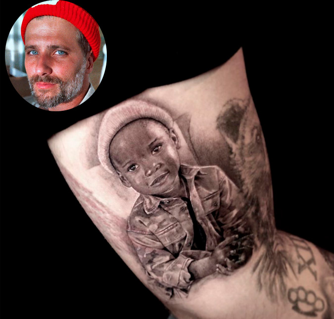 Bruno Gagliasso faz tatuagem realista do rosto do filho Bless: <i>Tive que rabiscar</i>