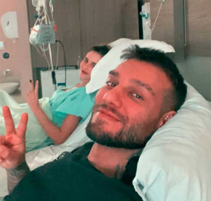 Noiva de Lucas Lucco passa o aniversário em hospital e cantor a apoia: <i>Não importa o lugar, estamos sempre juntos</i>