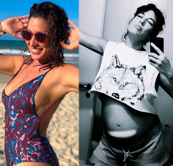 Giselle Itié posta foto na praia e relembra: <i>Já estava grávida e não sabia</i>