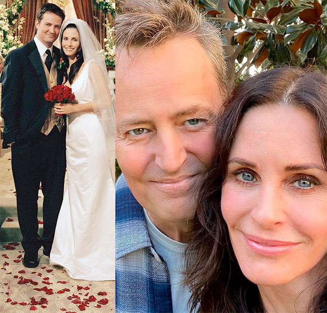 Courteney Cox reencontra Matthew Perry, seu par romântico na série <I>Friends</I>