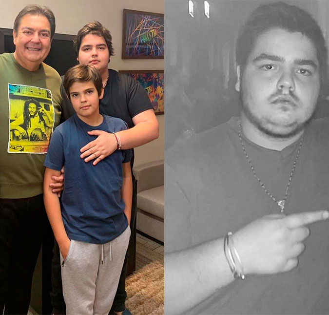 Aos 15 anos de idade, filho de Faustão aparece de barba em foto