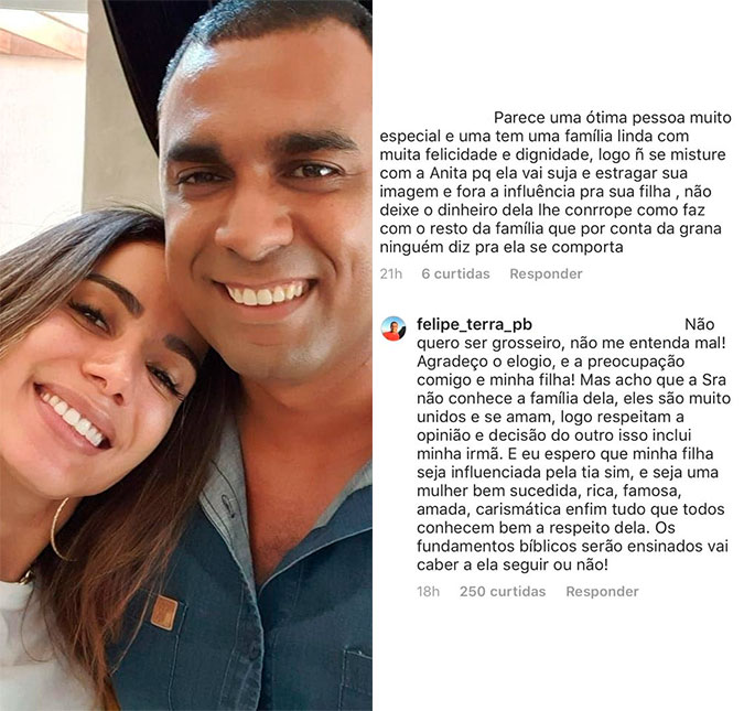 Irmão de Anitta diz que espera que a filha seja influenciada pela cantora: <I>Que seja uma mulher bem sucedida, rica, famosa</I>
