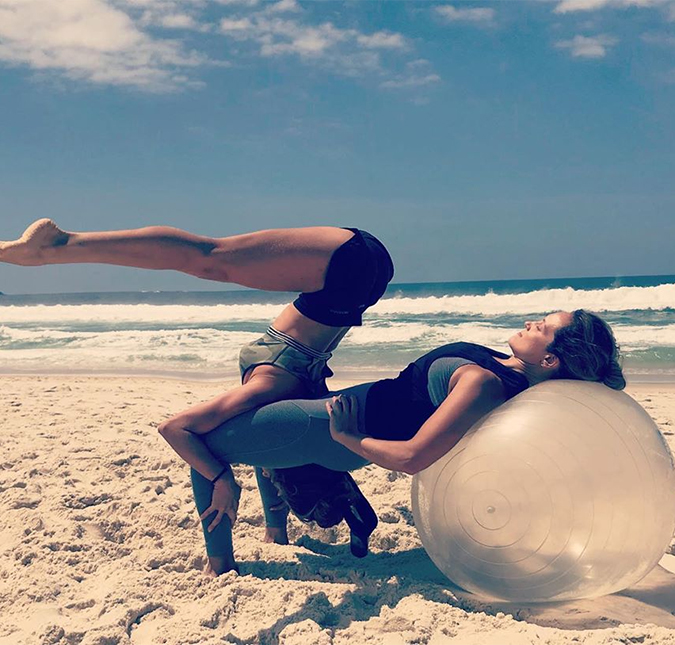 Grazi Massafera mostra acrobacias surpreendentes na praia e ganha elogios dos famosos!