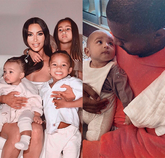 Kim Kardashian compartilha foto de toda a família e diz: <I>Tão grata por todos os meus bebês</I>
