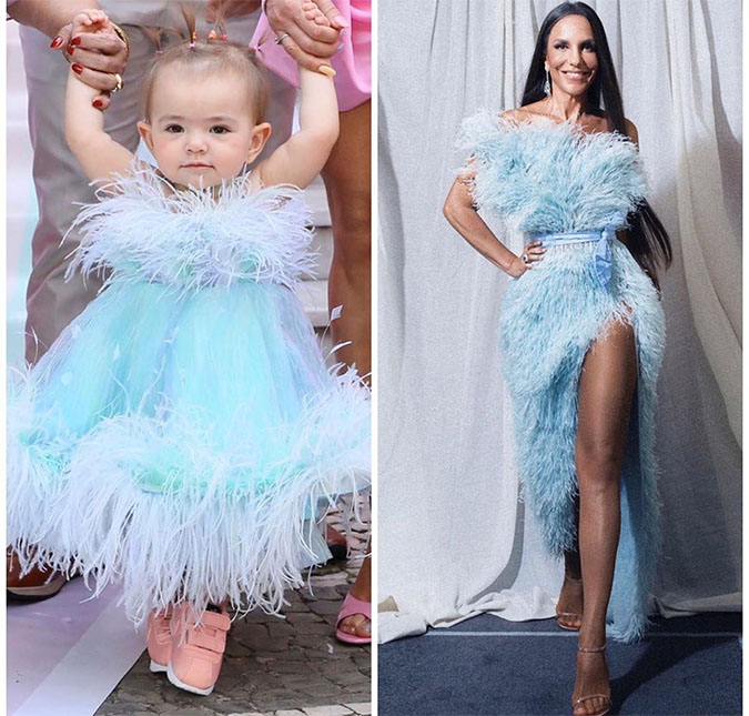 Ivete Sangalo posta foto com vestido igual ao de Zoe Sato: <i>Tia Veveta te ama</i>