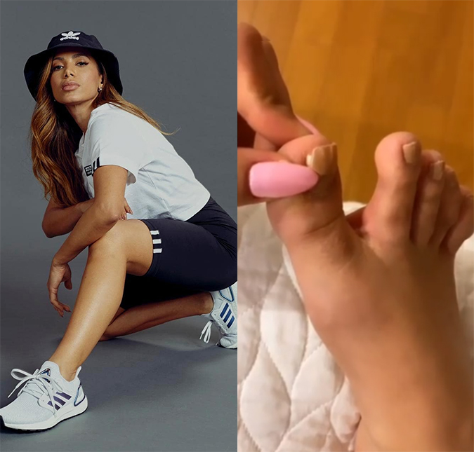 Anitta faz aula de forró em mansão e fica chocada com o estado de sua unha do pé depois de dança: <i>- Meu Deus!</i>; assista!