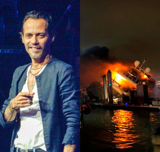 Iate de 28 milhões de reais de Marc Anthony, ex de Jennifer Lopez, pega fogo em Miami