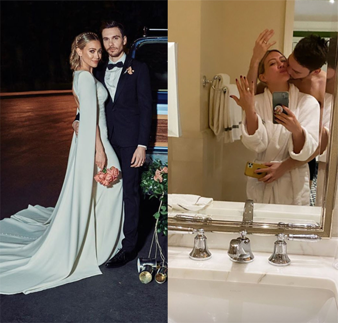 Ap s casamento discreto Hilary Duff exibe fotos do grande dia