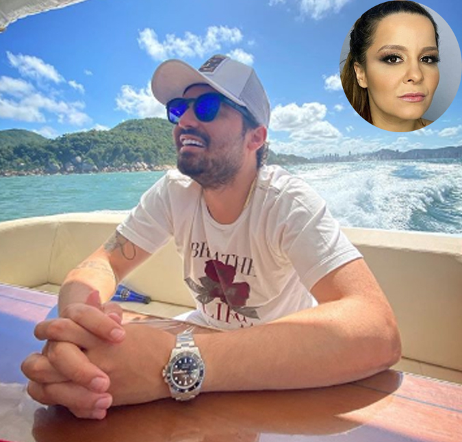 Após suposto término, Fernando compartilha foto sorridente em um barco e Maiara vai à missa