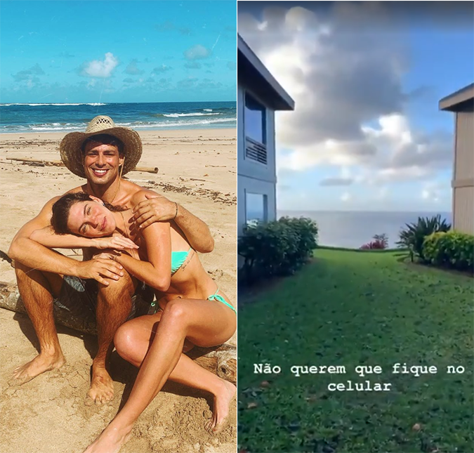 Mariana Goldfarb exibe momento que leva <i>bronca</i> da filha de Cauã Reymond por ficar no celular